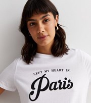 New Look White Left My Heart in Paris Logo T-Shirt